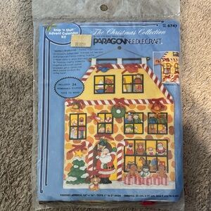Paragon Needlecraft Christmas Advent Calendar Kit - Festive Yellow - Vintage